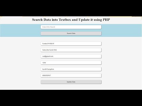 how to search data and update it into database using PHP MySql