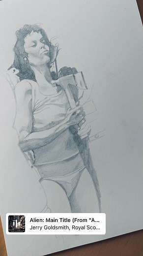 Sigourney Weaver In Alien. Work in progress, pencil on paper. #drawing #pencildrawing #sketch #sigourneyweaver #alien | Toby Brown