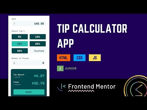 Tip calculator app - Frontend Mentor - HTML CSS JAVASCRIPT