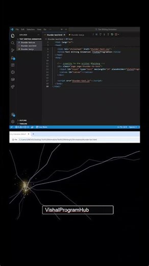 Thunder Text Animation ⚡ using HTML CSS JS #shorts #coding #html #css #javascript #webdesign