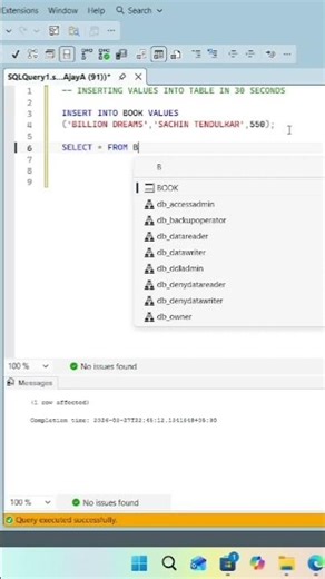 SQL Insert in 30 Seconds ! 🔥