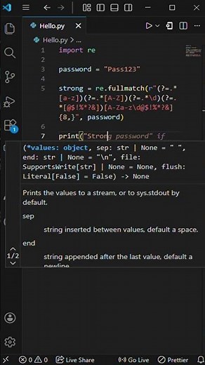 This Python Trick Instantly Detects Weak Passwords! 🔐🔥 #pythonshorts #pythontutorial #learnpython