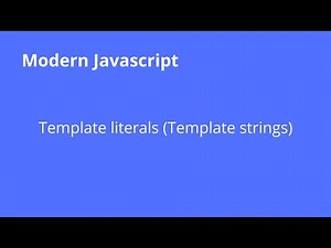 JavaScript: Template literals / Template Strings [شرح جافا سكريبت]