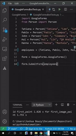 python google form automation