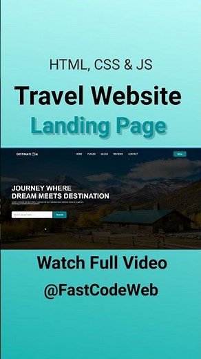 Travel Website Using HTML & CSS | Step By Step Tutorial | Fast Code