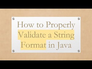 How to Properly Validate a String Format in Java