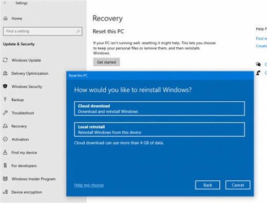 Cloud Reset lets you reinstall or reset Windows 11/10 via the Cloud download option