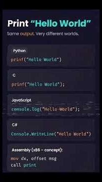 All Programming languages are print "Hello World" #python #javascript #programming