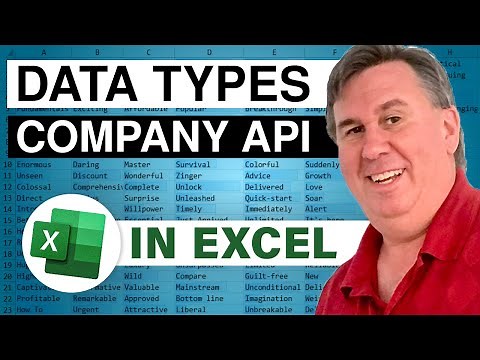 Excel - How To Use Your Company Data In A Data Type In Excel Using The API - Episode 2451