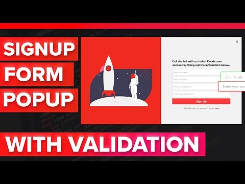 How to Make an Email Signup Form Popup Modal with Validation HTML, CSS, and Javascript Tutorial