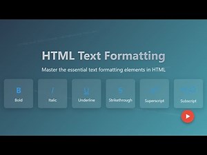 HTML Text Formatting Tutorial: Bold, Italic, Underline & More!