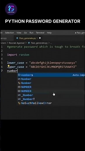 How to Build a Password Generator in Python | Python Mini Project: Password Generator #shorts#python