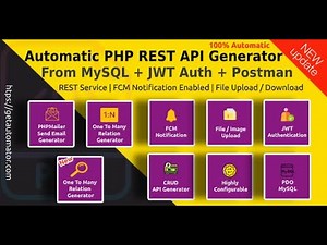 PHP REST API Generator With JWT Token | Generate PHP Rest Endpoints Automatic | PHP API From MySQL