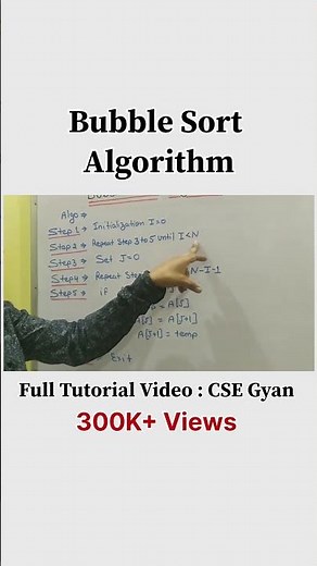 Bubble Sort Algorithm explained in simple way 🚀