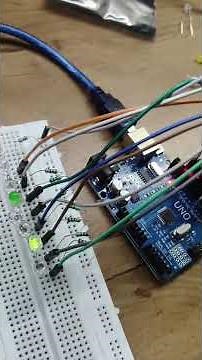 Blinking 8-led's in sequence using arduino.
