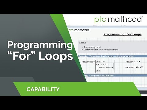Programming "For" Loops in Mathcad Prime