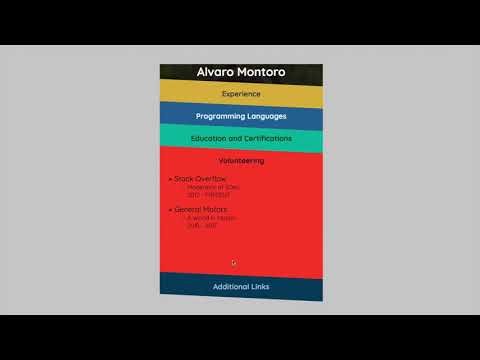 Interactive resume using HTML and CSS