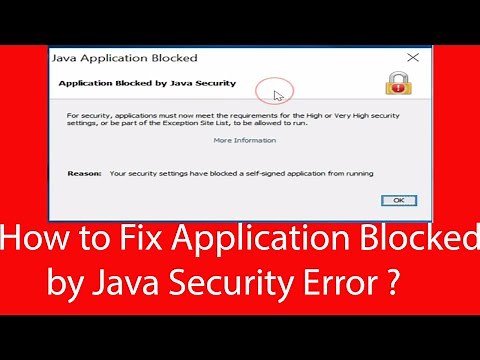 How To Fix -Application Blocked By Java Security Error In Java 8?