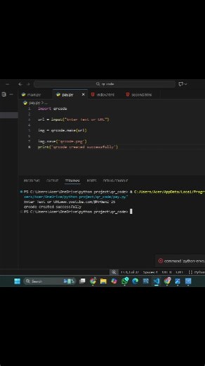 Mr Gen-Z | QR Code Generator hi bol do? #Python #QRCode #Coding #Automation #Programming #PythonProjects #TechShorts #LearnCoding #Developer... | Instagram