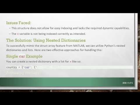 How to Convert MATLAB Struct Array Indexing to Python