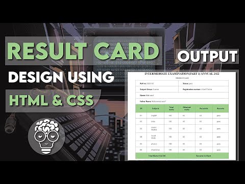 Result Card Design Using HTML CSS | Table Tag Only | Frontend Work