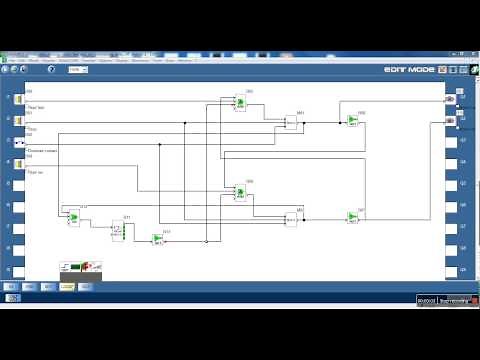 Zelio logic video tutorial #3. Delay off timer. DOL motor starter fwd and rev with delay example