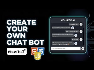 Create Your Own Chatbot using HTML, CSS & JavaScript in Telugu | Step-by-Step Guide for Beginners