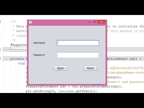 Login Form in java using Netbeans and Sql Server