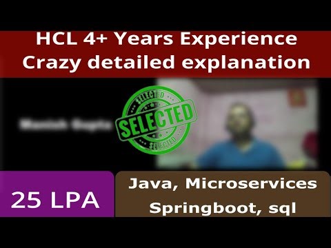 HCL Java Developer Interview | Java | Spring boot | SQL Interview | 4 Years Experience