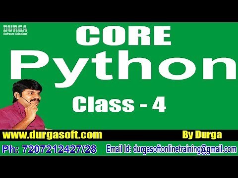 Learn Core Python Programming Tutorial Online Training by Durga Sir On 27-06-2018 @ 9PM