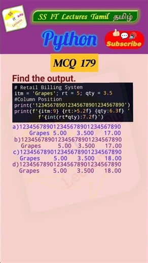 Python MCQ 179 - f string, Quiz, Test Your Skills#pythonprogramming #pythoninterview#shorts#trending