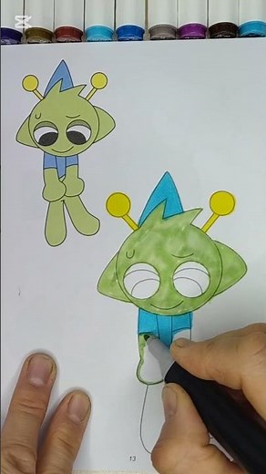 Cute Alien Coloring 👽🎨 | Easy Drawing for Kids #coloringadventure #coloring #sprunki