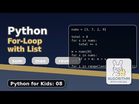 Python For-Loop with List (Python for Kids 08)