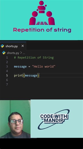 How to repeat string in python? #codewithmandip #pythonclass #pythonforbeginners #itnepal