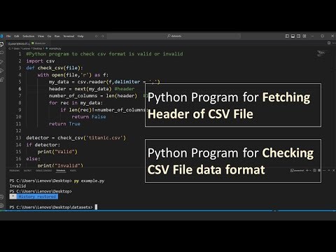 File Handling in Python | Python Program for Checking CSV File Format
