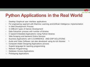 Lecture: 4 Python Applications in the Real World