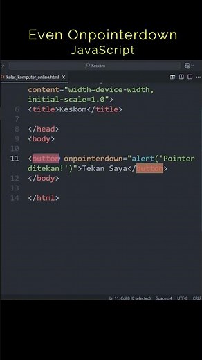 Learn JavaScript for Beginners: Pointer Events & HTML Attribute onpointerdown