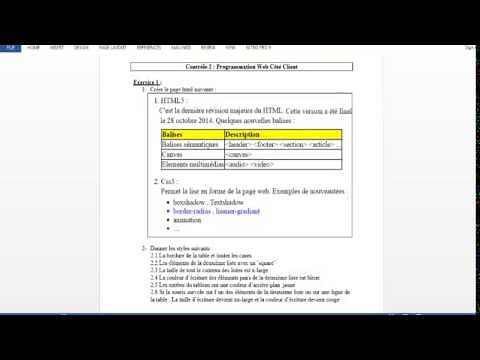 Correction Contrôle : HTML5 + CSS3