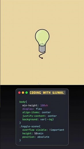 👉 Create Light ON & OFF Animation Using Only HTML & CSS | No JavaScript Needed! 💡