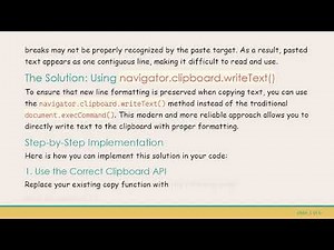 How to Keep New Line Formatting When Using Copy and Paste in JavaScript