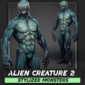 Alien Creature 02 – Low Poly Stylized Monsters – Animation Fantasy UFO Character Predator #16, Existence