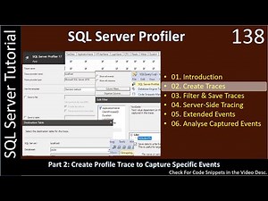 SQL Profiler | Part 2 - Create Trace of Database Events | SSMS TSQL Tutorial #138