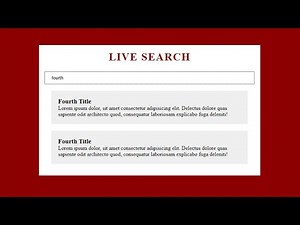 How To Create Dynamic Powerful Search Functionality Using Vanilla JavaScript | Advanced Search
