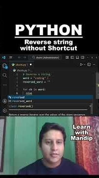 Python - How to reverse string without Shortcut - Important Interview Question #python #coding