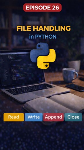 Sai Prakash | Content Creator on Instagram: "👉 Episode 26 | File Handling in Python Program close ayyaka kuda mee data podakunda undalante… variables saripovu, files kavali 📂🔥 Ee episode lo simple ga explain chesanu: • File create cheyyadam • File lo data write cheyyadam • File read cheyyadam • Old data delete cheyakunda add cheyyadam (append) • File close enduku important 👉 BTech & Engineering students ki must-know topic for exams, interviews & real-world project