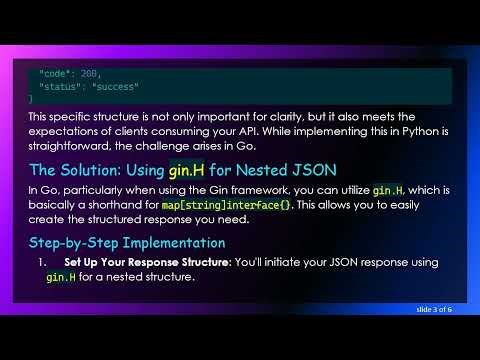 How to Return Nested JSON Responses in Go Using Gin Framework