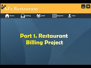 Java Project Tutorials. Part 1. Restaurant Billing System Project in java.
