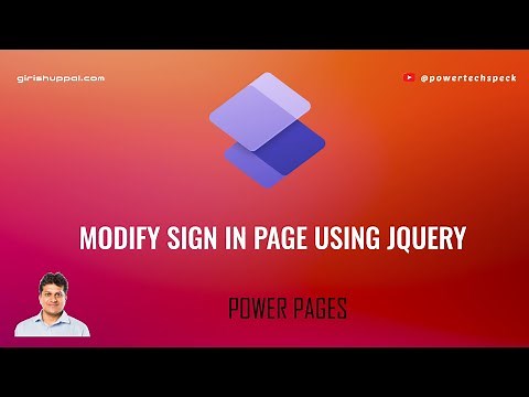 How to modify Sign In Page for Power Pages using JQuery?
