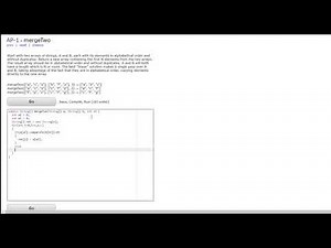 AP-1 (mergeTwo) JAVA Tutorial || codingbat.com