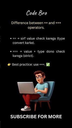 Difference Between == and === Operators in JavaScript | Comparison Guide #javascript